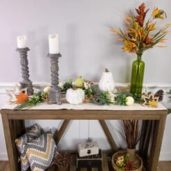 Northlight 5' X 6" Green Gourds And Foliage Artificial Fall Harvest Garland - Unlit -Northlight 2306212617341484000