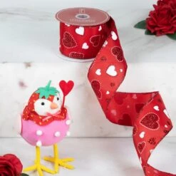 Northlight Glitter Hearts Valentine's Day Wired Craft Ribbon - 2.5" X 10 Yards - Red And White 17 Northlight Glitter Hearts Valentine's Day Wired Craft Ribbon - 2.5" X 10 Yards - Red And White -Northlight 2306219652657483952 2