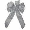 Northlight Glittered 6-Loop Christmas Bow Decoration - 9" X 14" - Silver 1 Northlight Glittered 6-Loop Christmas Bow Decoration - 9" X 14" - Silver -Northlight 2306223300680737440