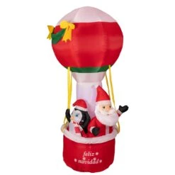 Northlight Lighted Inflatable Feliz Navidad Hot Air Balloon Outdoor Christmas Decoration - 7' Red -Northlight 2306223300963852960 2