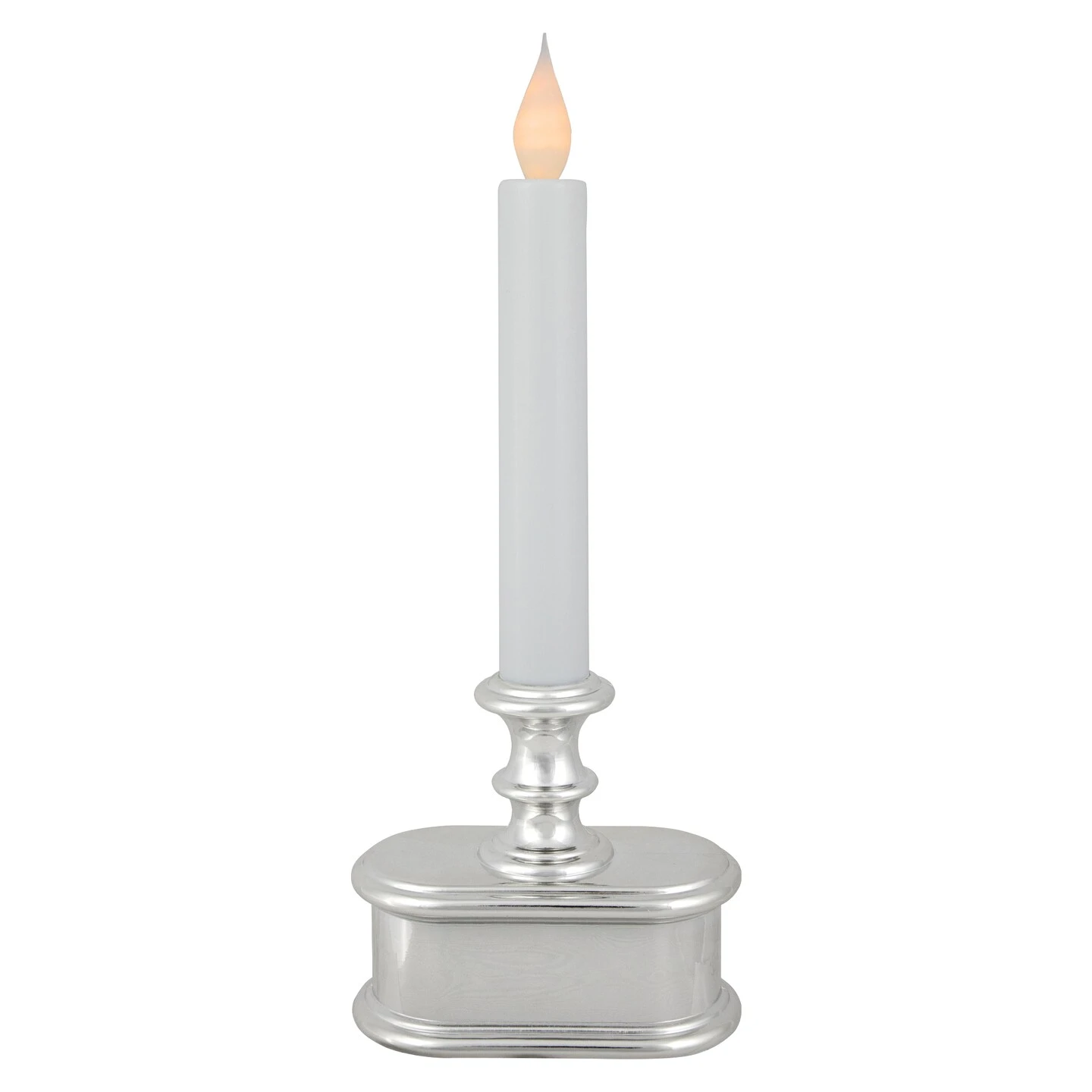 Northlight LED Lighted Window Candle With Base - 9.25" - White And Silver 5 Northlight LED Lighted Window Candle With Base - 9.25" - White And Silver - Image 3