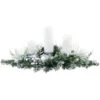 Northlight Flocked Pine Triple Candle Holder With Iridescent Christmas Ornaments - 30" White -Northlight 2306223301421032096