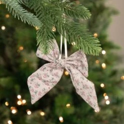 Northlight Single Loop Floral Christmas Bow Decoration - 5.5" - Pink -Northlight 2306223301496529568
