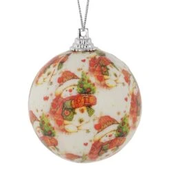 Northlight Decoupage Forest Snowmen Christmas Ball Ornaments - 2.25" (60mm) - 14ct White -Northlight 2306223301601387168