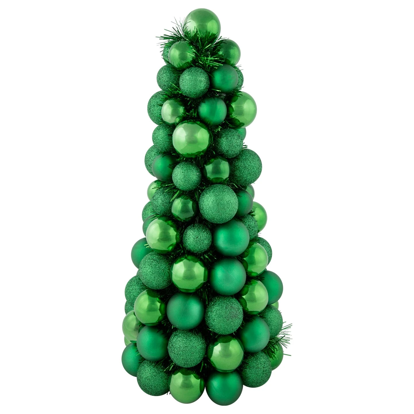Northlight 3-Finish Shatterproof Ball Christmas Tree With Tinsel - 15.75" - Green 3 Northlight 3-Finish Shatterproof Ball Christmas Tree With Tinsel - 15.75" - Green