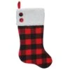 Northlight 23" Black And Red Rustic Buffalo Plaid Christmas Stocking -Northlight 2306223301792228000