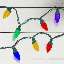 Northlight LED C7 Faceted Christmas Lights - Multi-Color - 20.25' Green Wire - 50ct -Northlight 2306223301804810912
