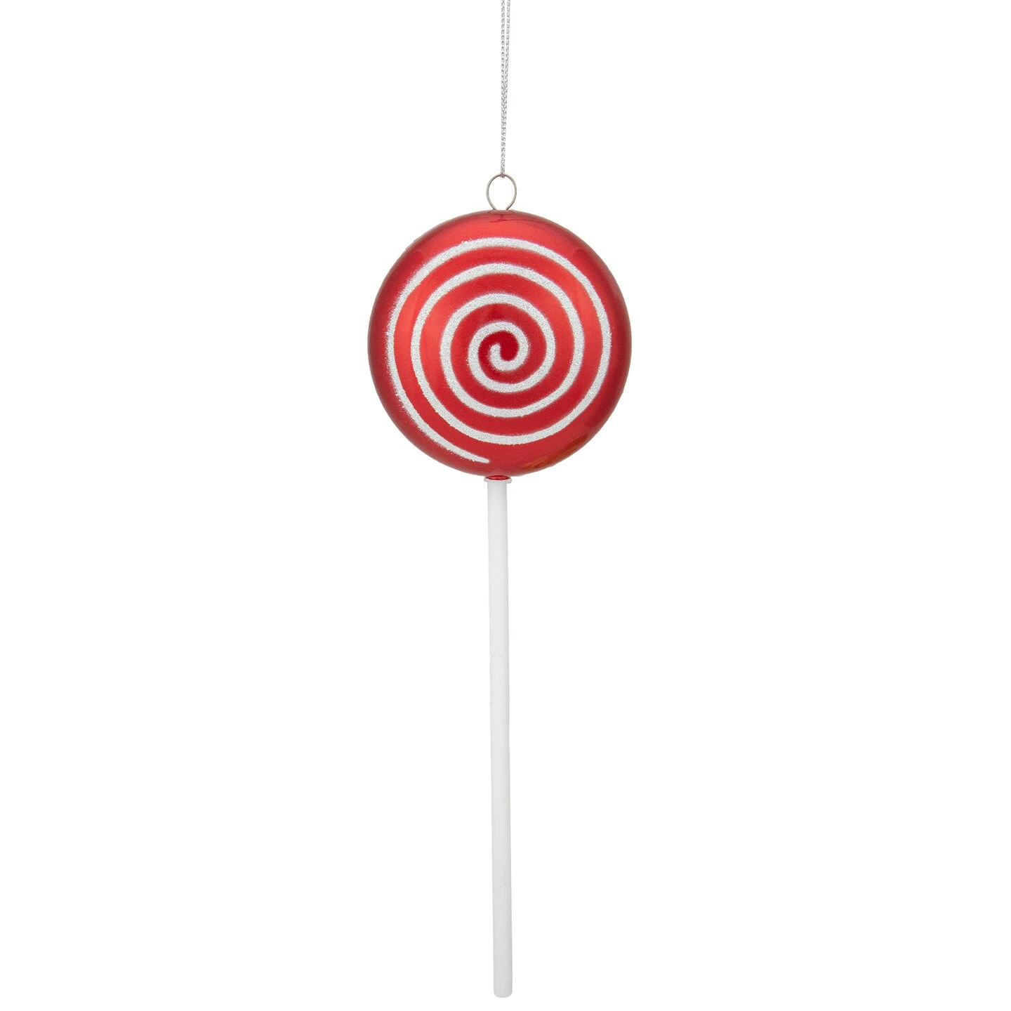 Northlight 10" Red Candy Lollipop With Iridescent Glitter Swirl Shatterproof Christmas Ornament 4 Northlight 10" Red Candy Lollipop With Iridescent Glitter Swirl Shatterproof Christmas Ornament - Image 2