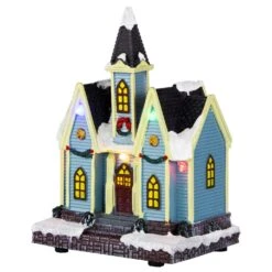Northlight LED Lighted Snowy Church Christmas Village Display Piece - 6" Multi -Northlight 2306223302033400480