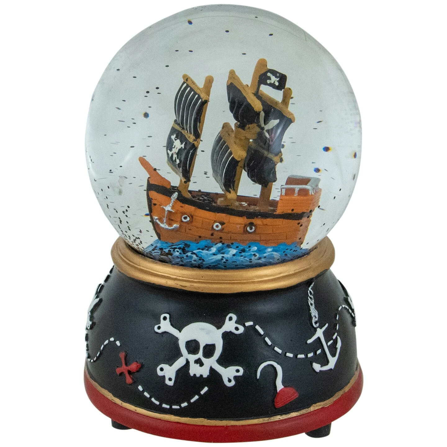 Northlight 5" Children's Musical Pirate Ship At Sea Snow Globe Black 4 Northlight 5" Children's Musical Pirate Ship At Sea Snow Globe Black - Image 2