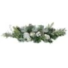 Northlight Frosted Pine And Pinecones With Laced Ornaments Christmas Triple Candle Holder - 32" White 1 Northlight Frosted Pine And Pinecones With Laced Ornaments Christmas Triple Candle Holder - 32" White -Northlight 2306223302427665056