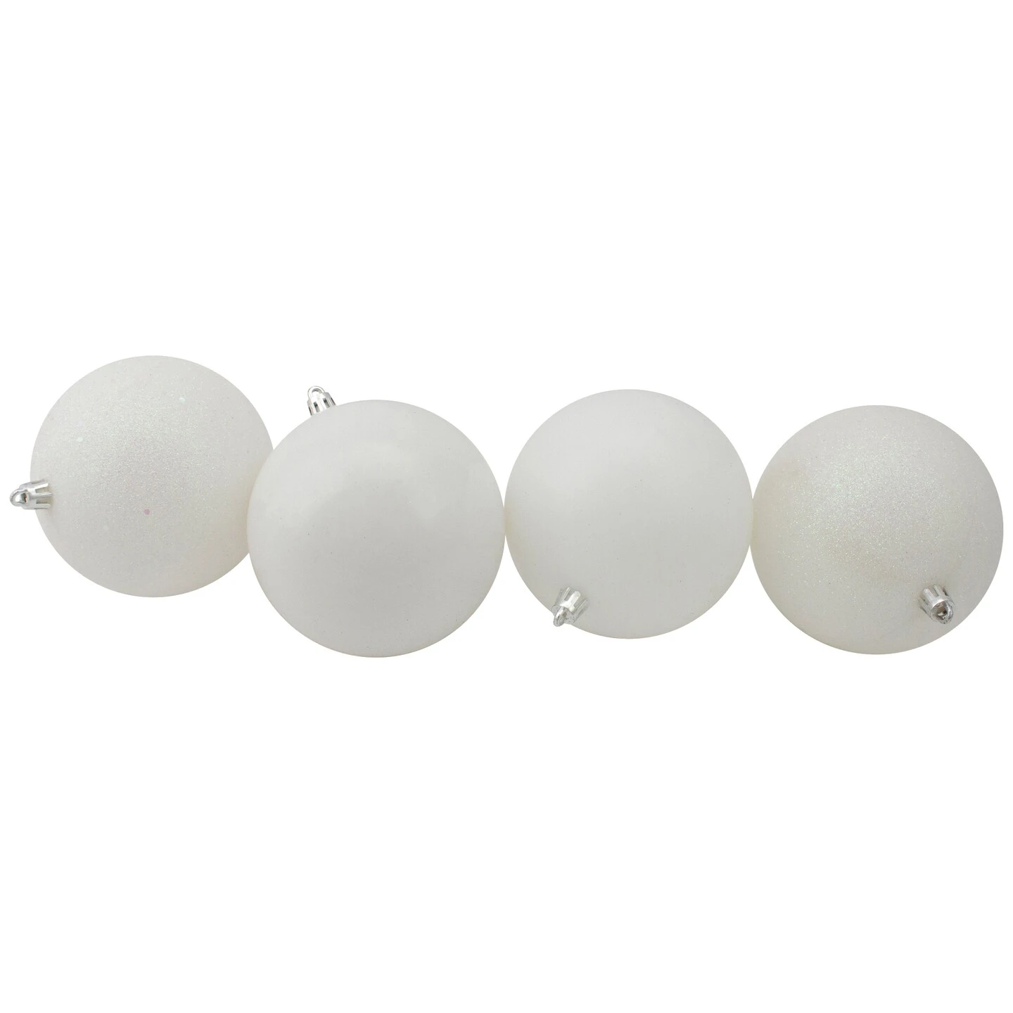 Northlight Shatterproof 4-Finish Christmas Ball Ornaments - 2.5" (60mm) - Winter White - 24ct 5 Northlight Shatterproof 4-Finish Christmas Ball Ornaments - 2.5" (60mm) - Winter White - 24ct - Image 3