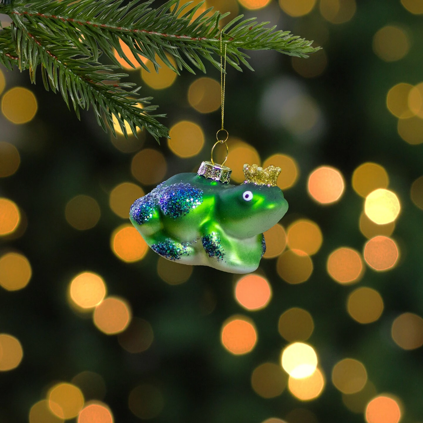 Northlight Prince Frog In A Crown Glass Christmas Ornament - 3" - Green And Blue 5 Northlight Prince Frog In A Crown Glass Christmas Ornament - 3" - Green And Blue - Image 3