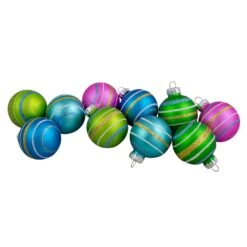 Northlight Matte Glass Christmas Ball Ornaments - 1.5" (40mm) - Multicolor - 10ct -Northlight 2306223302714974880 2