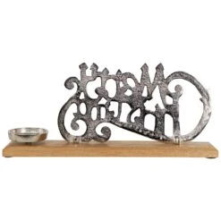 Northlight "Merry Christmas" Metal Sign Votive Candle Holder -15.5" Silver -Northlight 2306231481882765200