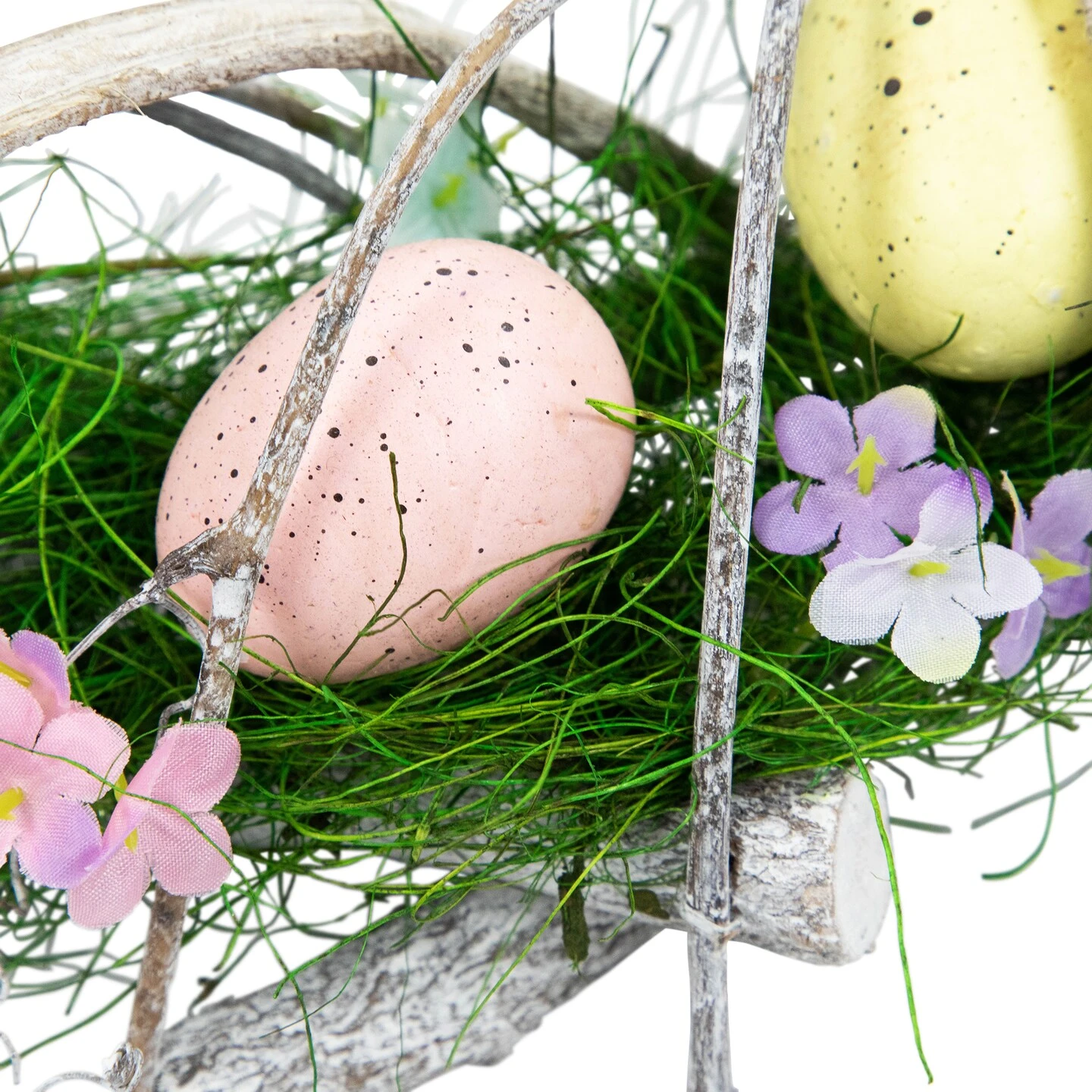 Northlight Speckled Eggs And Spring Flowers Easter Wreath - 15" Green 7 Northlight Speckled Eggs And Spring Flowers Easter Wreath - 15" Green - Image 5