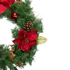 Northlight Pine, Pinecone And Poinsettias Artificial Christmas Wreath - 24" - Unlit Green 10 Northlight Pine, Pinecone And Poinsettias Artificial Christmas Wreath - 24" - Unlit Green -Northlight 2306248879440744464