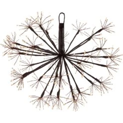 Northlight LED Lighted Christmas Starburst Ball Decoration - Micro Fairy Warm White Lights - 12" Brown