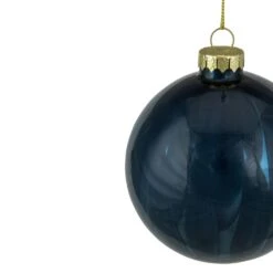Northlight Shiny Glass Christmas Ball Ornament - 4" - Midnight Blue -Northlight 2306267880112407776