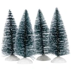 Northlight Frosted Mini Bottle Brush Pine Christmas Village Trees - 3" - Set Of 4 Green 13 Northlight Frosted Mini Bottle Brush Pine Christmas Village Trees - 3" - Set Of 4 Green -Northlight 2306304311544500272
