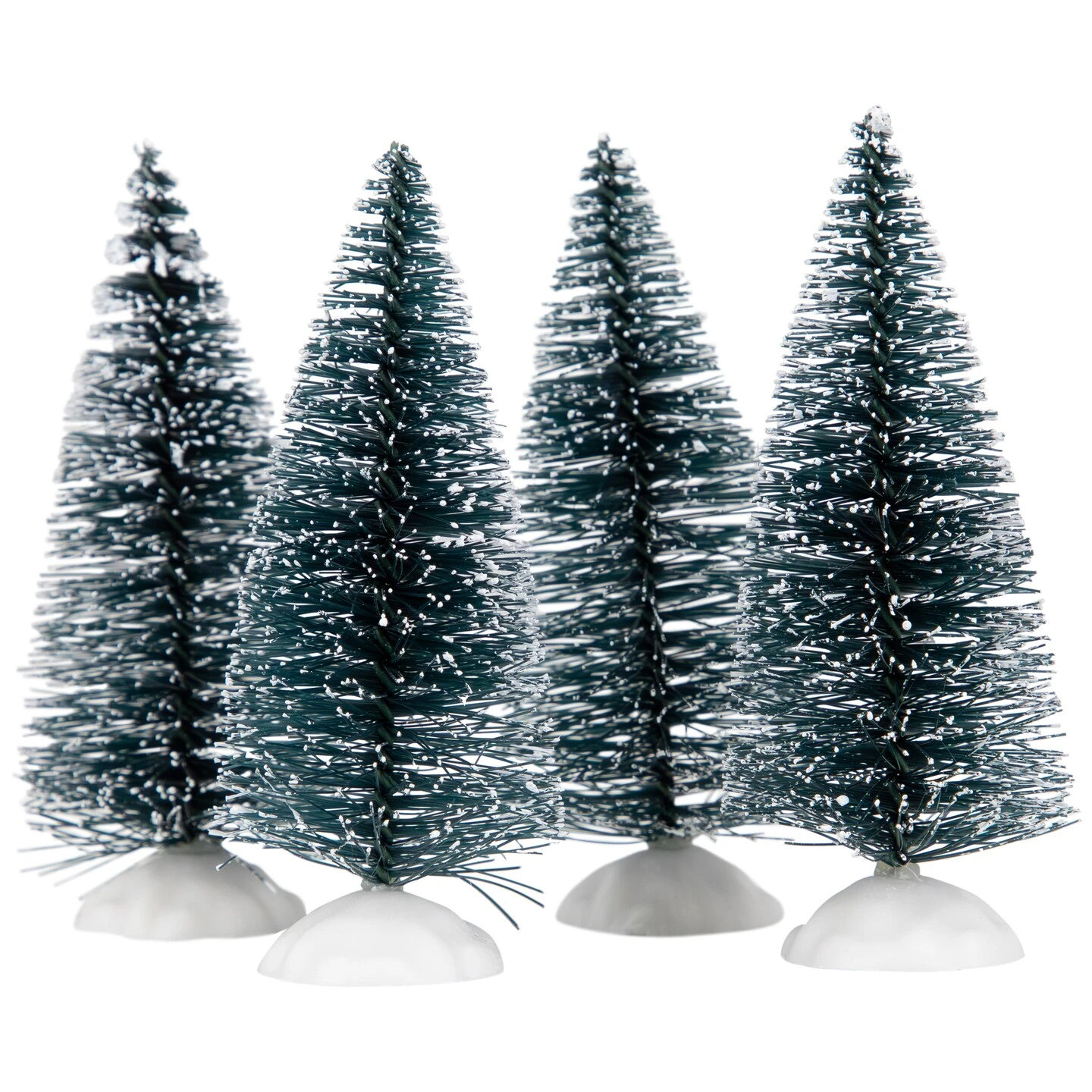Northlight Frosted Mini Bottle Brush Pine Christmas Village Trees - 3" - Set Of 4 Green 6 Northlight Frosted Mini Bottle Brush Pine Christmas Village Trees - 3" - Set Of 4 Green - Image 4