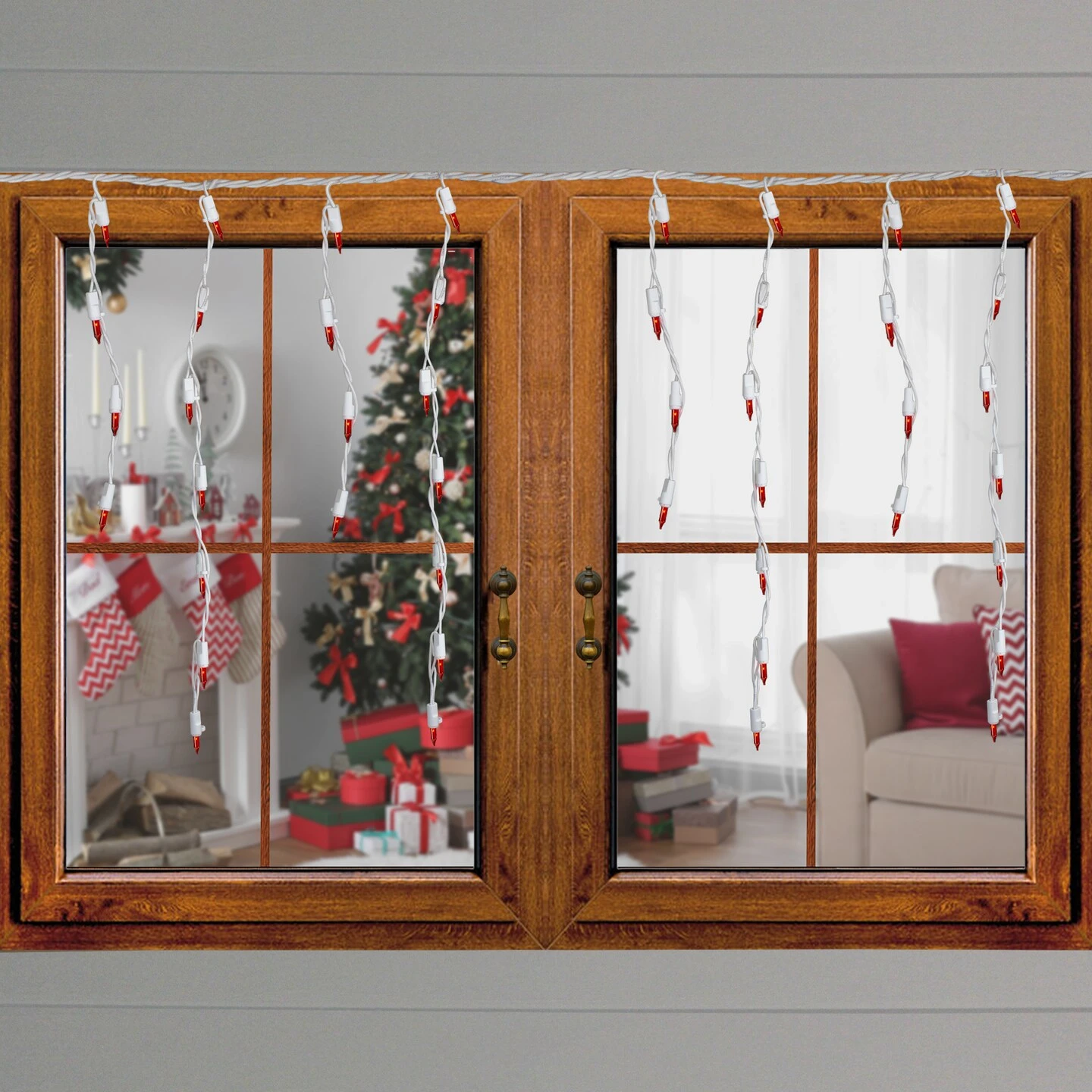 Northlight Mini Incandescent Icicle Christmas Lights - Orange - 3.5' White Wire - 100ct 5 Northlight Mini Incandescent Icicle Christmas Lights - Orange - 3.5' White Wire - 100ct - Image 3