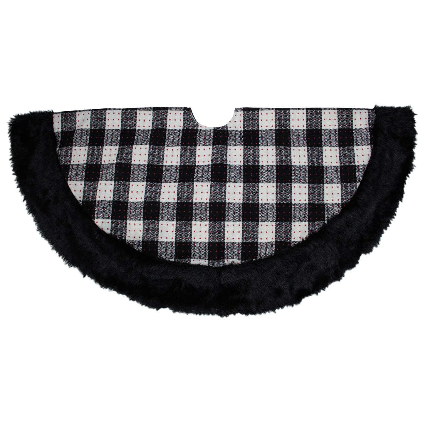 Northlight Buffalo Plaid Christmas Tree Skirt - 48" - Black And White 6 Northlight Buffalo Plaid Christmas Tree Skirt - 48" - Black And White - Image 4