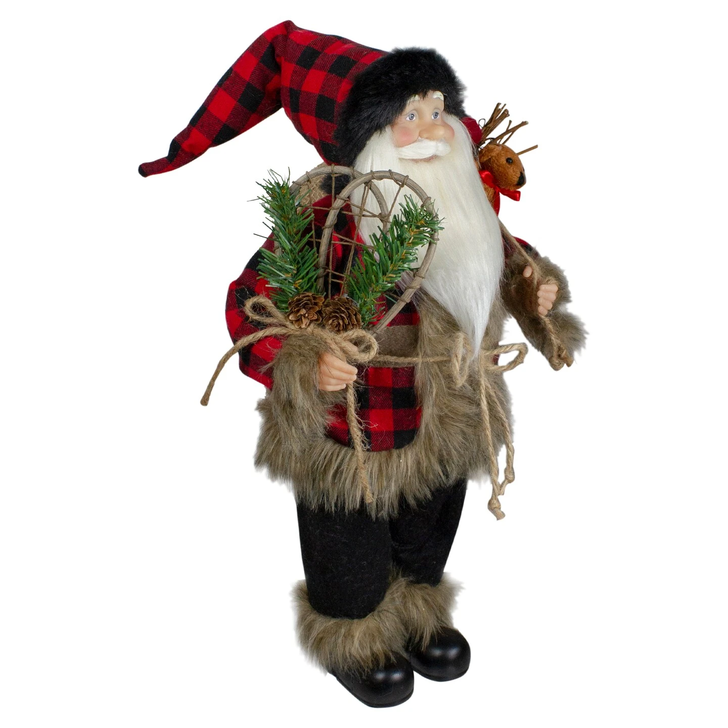 Northlight Standing Santa Christmas Figure With Snow Shoes And Bear - 18" Red 7 Northlight Standing Santa Christmas Figure With Snow Shoes And Bear - 18" Red - Image 5
