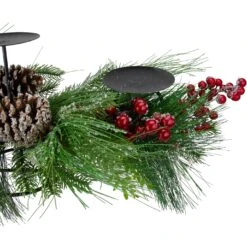 Northlight 32" Iced Mixed Pine, Berries And Pine Cones Christmas Pillar Candle Holder Green 12 Northlight 32" Iced Mixed Pine, Berries And Pine Cones Christmas Pillar Candle Holder Green -Northlight 2306315552670237920