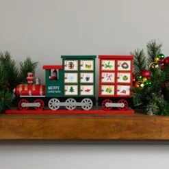 Northlight 16.5" Locomotive Train Wooden Christmas Advent Calendar Red 11 Northlight 16.5" Locomotive Train Wooden Christmas Advent Calendar Red -Northlight 2306315552716375264