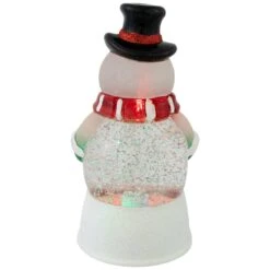 Northlight 7" LED Lighted Color Changing Snowman Christmas Glittering Snow Dome White -Northlight 2306315553081279712