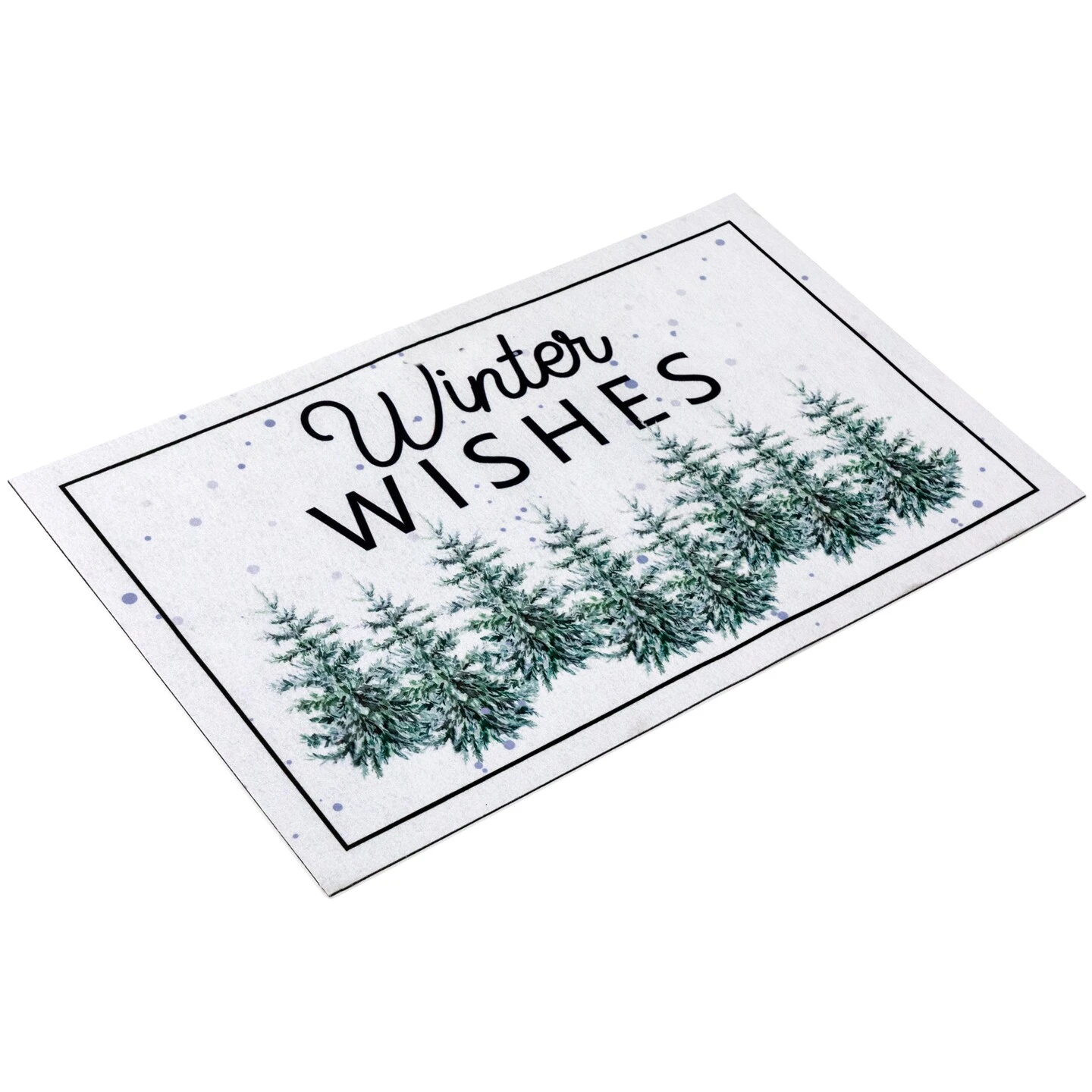 Northlight Pine Trees "Winter Wishes" Christmas Doormat 29" X 17" White 7 Northlight Pine Trees "Winter Wishes" Christmas Doormat 29" X 17" White - Image 5