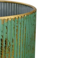 Northlight Rustic Christmas Tree Candle Lanterns - 12" - Green And Gold - Set Of 2 -Northlight 2306315554096301280