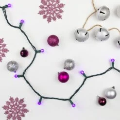 Northlight LED G12 Berry Faceted Christmas Lights - Purple - 15.9' Green Wire - 50ct -Northlight 2306322743571920080 1