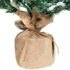 Northlight Frosted Pine Artificial Christmas Tree In Burlap Base - 3.5' - Unlit Green 13 Northlight Frosted Pine Artificial Christmas Tree In Burlap Base - 3.5' - Unlit Green -Northlight 2306322743852617936