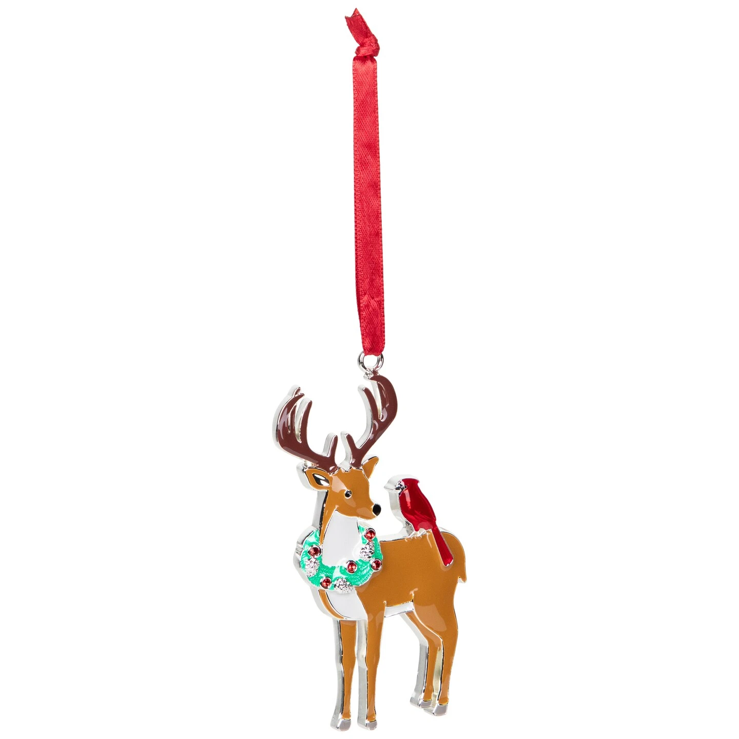 Northlight Reindeer With Cardinal And Wreath Christmas Ornament - 4" Brown 7 Northlight Reindeer With Cardinal And Wreath Christmas Ornament - 4" Brown - Image 5