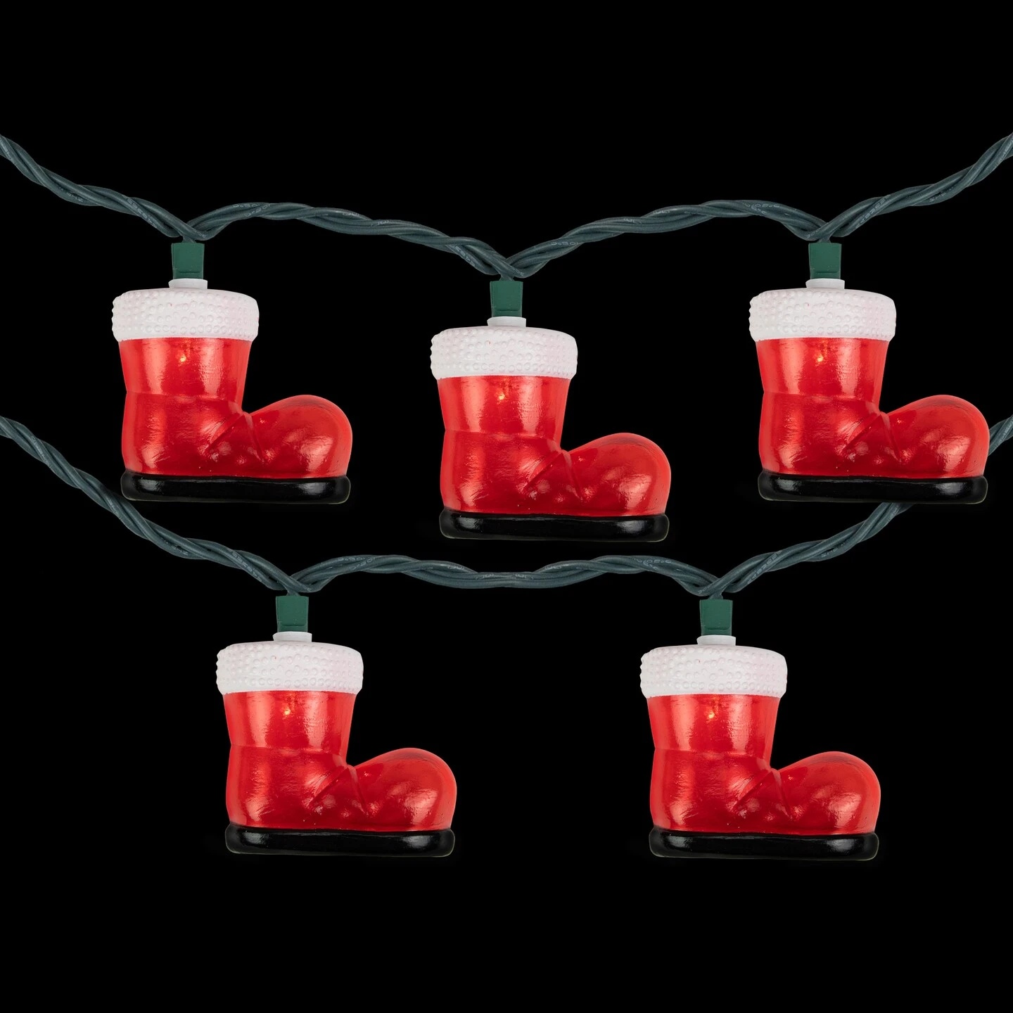 Northlight Santa's Boots Christmas Light Set - Clear - 7.5' Green Wire - 10ct Red 7 Northlight Santa's Boots Christmas Light Set - Clear - 7.5' Green Wire - 10ct Red - Image 5