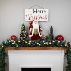 Northlight 2-Finish Shatterproof Christmas Ball Garland - 6' X 3.5" - Multi-Color - Unlit -Northlight 2306337279395473312