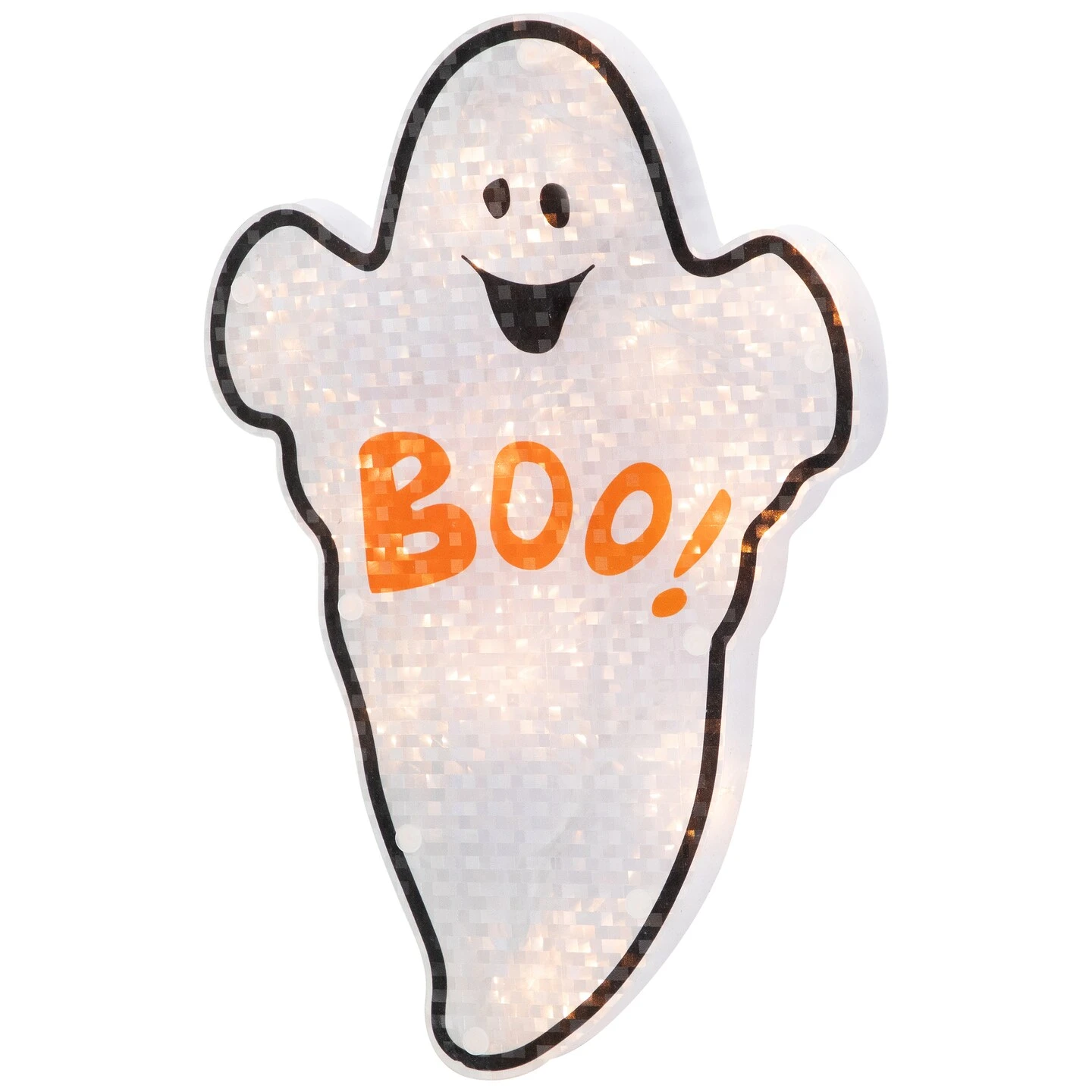 Northlight Lighted Holographic Boo Ghost Halloween Window Decoration - 12" Orange 7 Northlight Lighted Holographic Boo Ghost Halloween Window Decoration - 12" Orange - Image 5