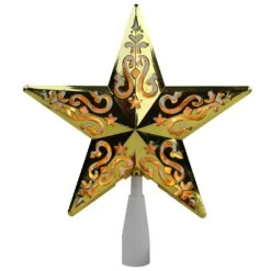 Northlight 8.5" Lighted Gold And White Star Cut-Out Design Christmas Tree Topper - Clear Lights 13 Northlight 8.5" Lighted Gold And White Star Cut-Out Design Christmas Tree Topper - Clear Lights -Northlight 2306343817456247456 2