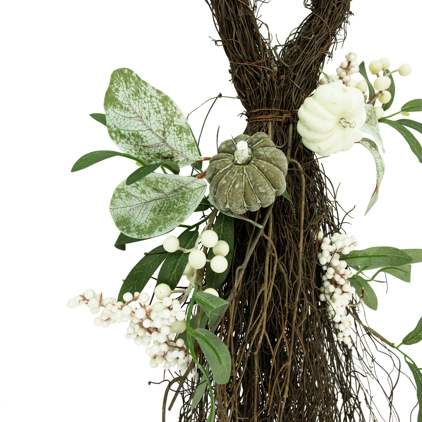 Northlight 24" Pumpkins And Berries Artificial Fall Harvest Twig Teardrop Swag Brown 5 Northlight 24" Pumpkins And Berries Artificial Fall Harvest Twig Teardrop Swag Brown - Image 3