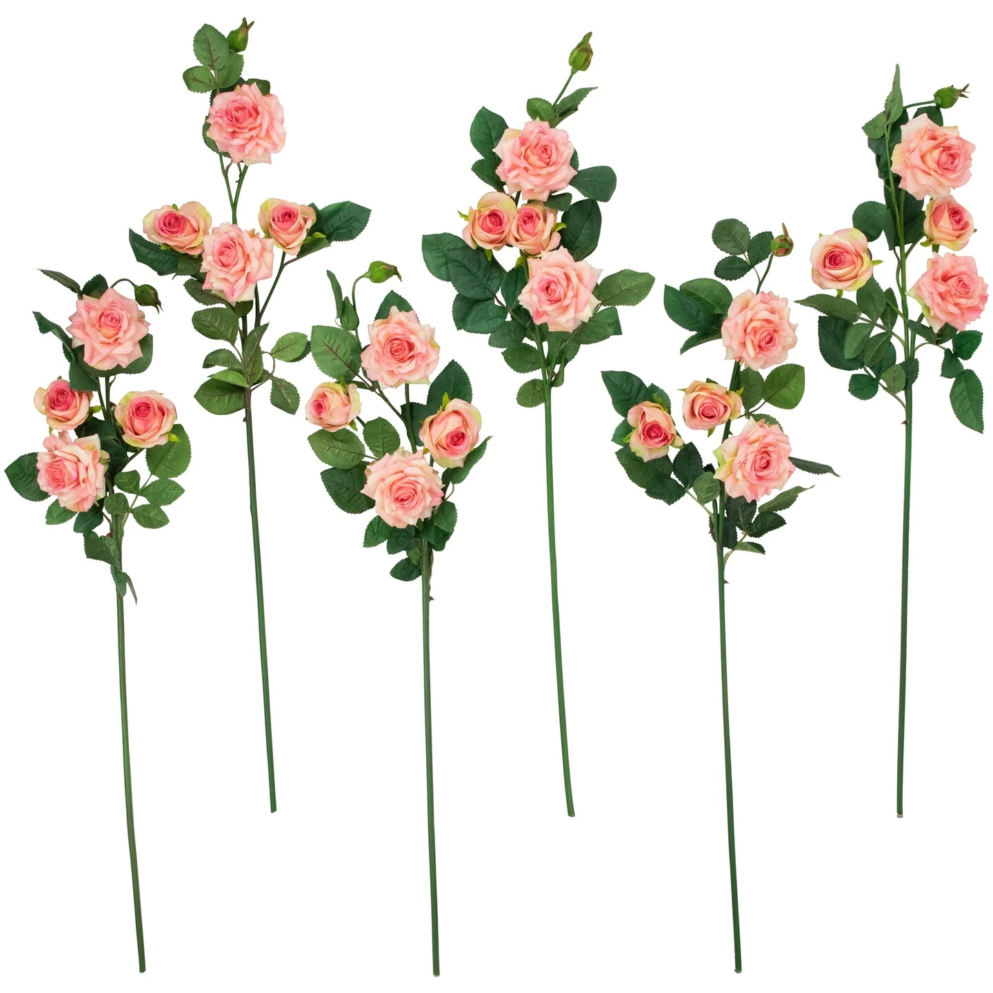 Northlight Real Touch™ Light Pink Artificial Rose Floral Sprays, Set Of 6 - 35" 3 Northlight Real Touch™ Light Pink Artificial Rose Floral Sprays, Set Of 6 - 35"