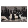 Northlight Natural Coir Rectangular Forest Reindeer Christmas Doormat 18" X 30" Black -Northlight 2306343818467599008