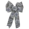 Northlight Snowflake 6-Loop Christmas Bow Decoration - 9" X 14" - Gray And White 1 Northlight Snowflake 6-Loop Christmas Bow Decoration - 9" X 14" - Gray And White -Northlight 2306343819291779744