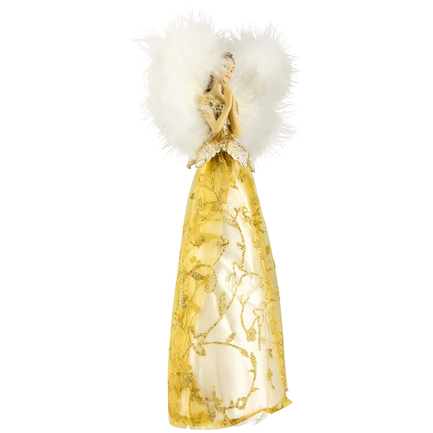 Northlight 10" Gold And White Angel Christmas Tree Topper, Unlit 5 Northlight 10" Gold And White Angel Christmas Tree Topper, Unlit - Image 3