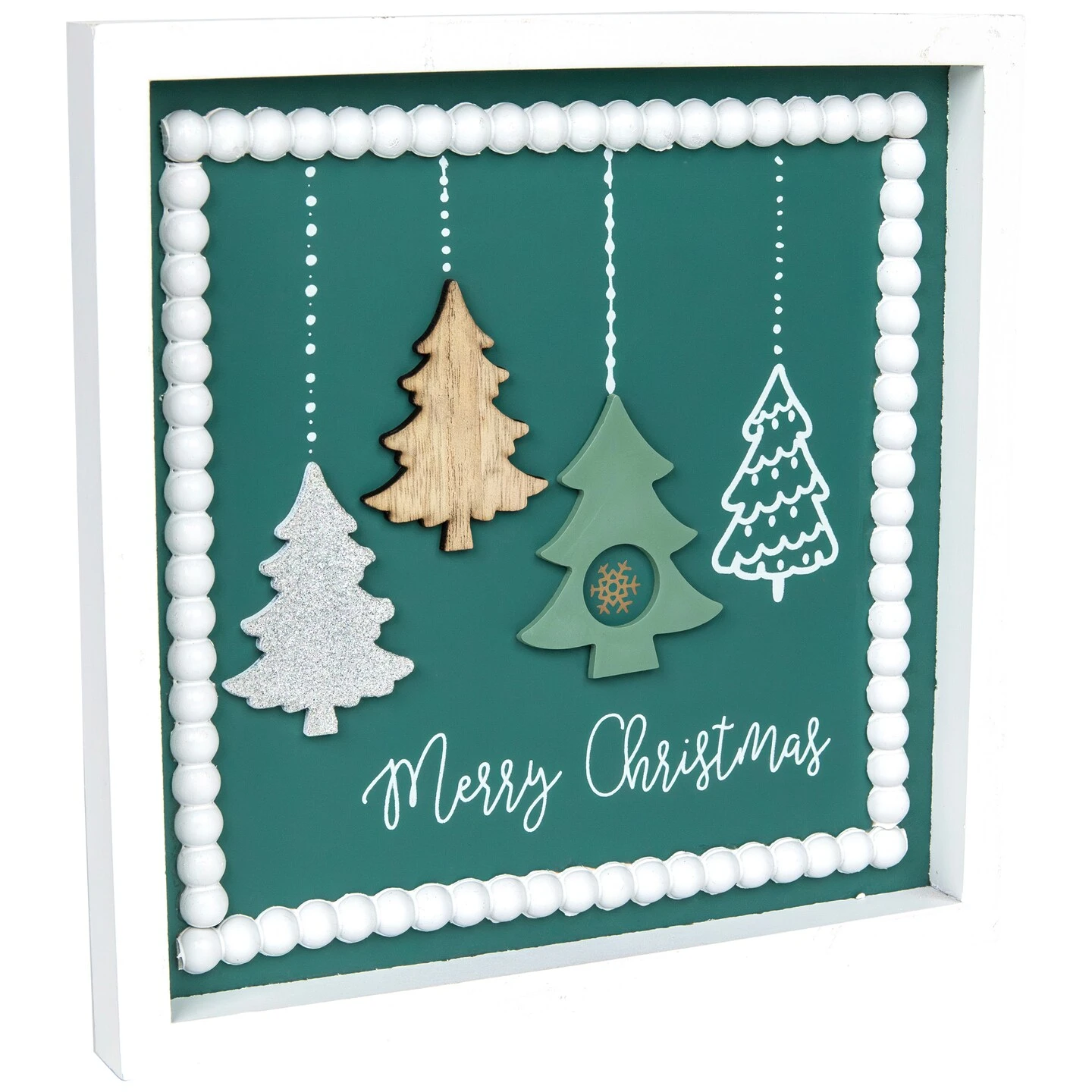Northlight Merry Christmas Trees Framed Wall Art- 9.5" X 9.5" White 6 Northlight Merry Christmas Trees Framed Wall Art- 9.5" X 9.5" White - Image 4