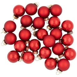Northlight 2-Finish Mini Christmas Glass Ball Ornaments - 1" (25mm) - Red - 24ct 15 Northlight 2-Finish Mini Christmas Glass Ball Ornaments - 1" (25mm) - Red - 24ct -Northlight 2306354223455842000