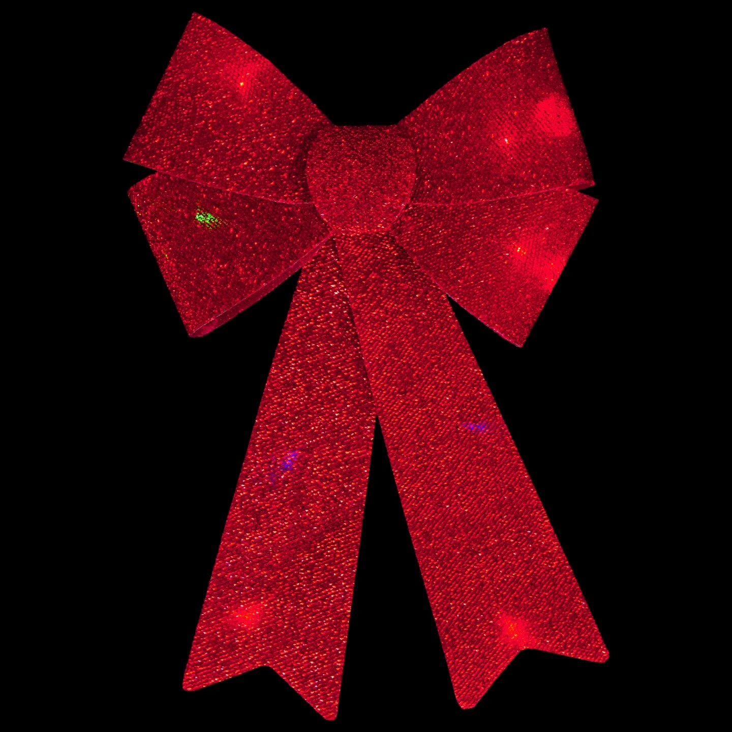 Northlight LED Lighted Color Changing Tinsel Bow Christmas Decoration - 17" Red 6 Northlight LED Lighted Color Changing Tinsel Bow Christmas Decoration - 17" Red - Image 4