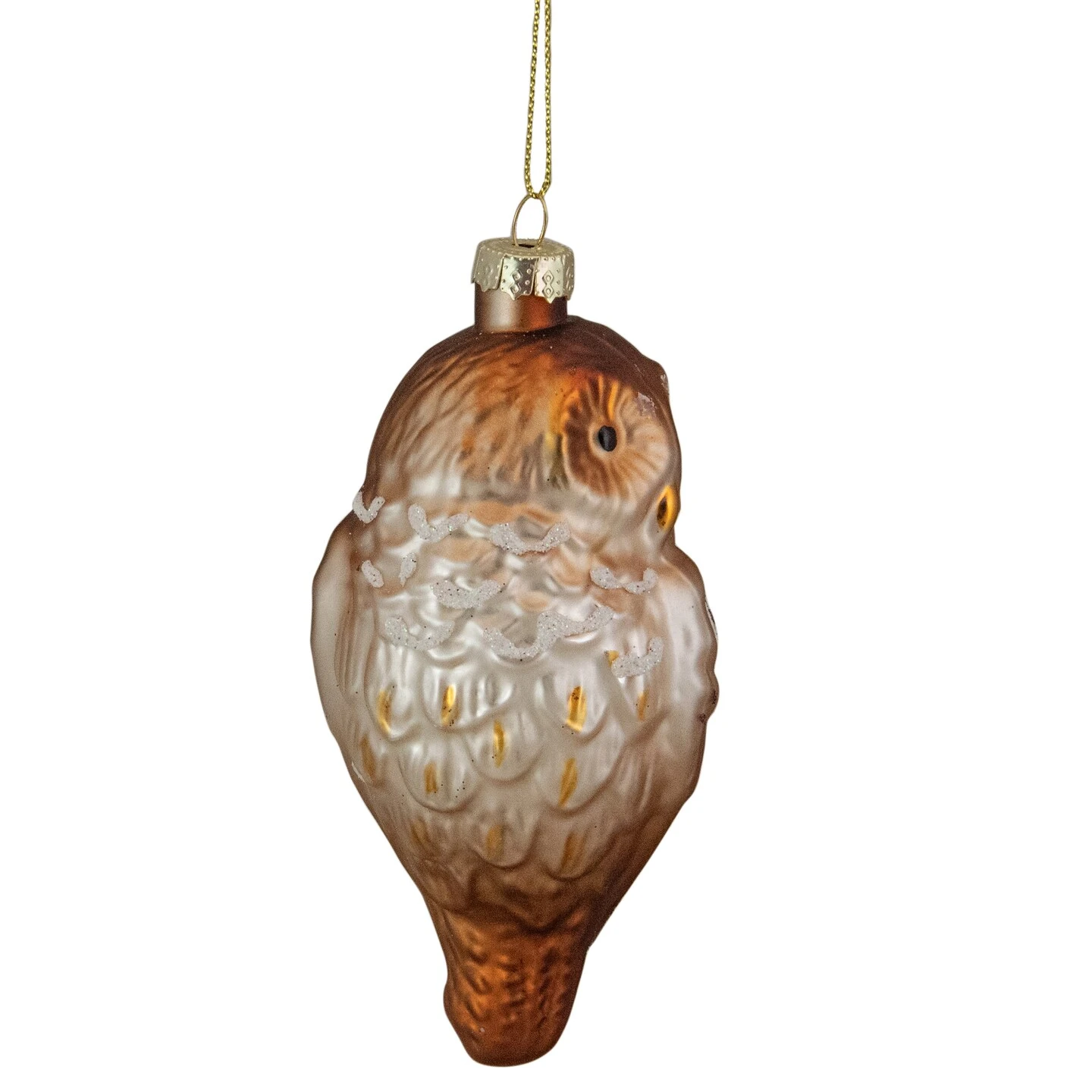 Northlight 4.5" Brown And White Glass Owl Christmas Ornament 6 Northlight 4.5" Brown And White Glass Owl Christmas Ornament - Image 4