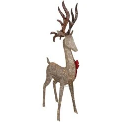 Northlight 74" LED Lighted Champagne Deer With Red Bow Outdoor Christmas Decoration Gold 16 Northlight 74" LED Lighted Champagne Deer With Red Bow Outdoor Christmas Decoration Gold -Northlight 2306357946839287008